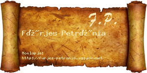 Fürjes Petrónia névjegykártya